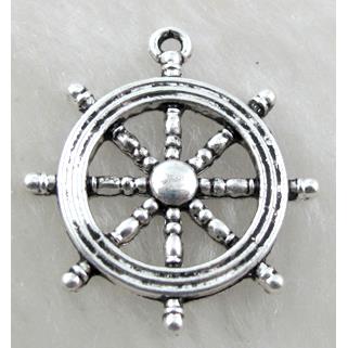 Tibetan Silver helm pendant, lead free and nickel free