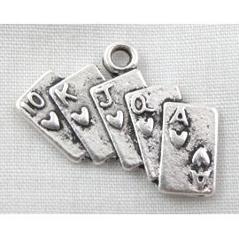 Playing Card, Tibetan Silver pendant