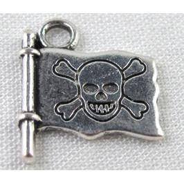 Tibetan Silver pirate pendant, lead free and nickel free
