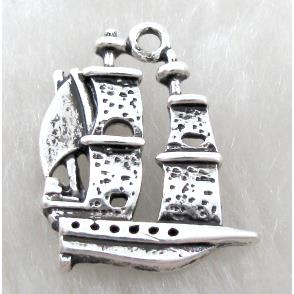 Tibetan Silver boat pendant, lead free and nickel free