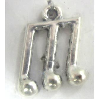 music-note, Tibetan Silver charm pendant, lead free and nickel free