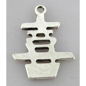 Tibetan Silver Charm Pendant, lead free and nickel free