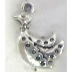 Tibetan Silver duck pendants, Lead free and nickel Free