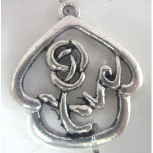 Tibetan Silver flower pendant, Lead free and nickel Free