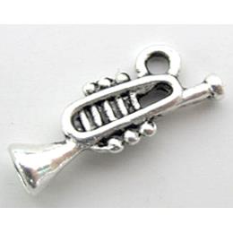 Tibetan Silver bugle pendant, lead free and nickel free