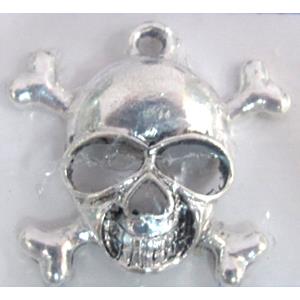 Tibetan Silver skull pendants, Lead free and nickel Free