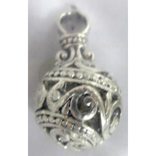 Tibetan Silver Hollow Pendants, Non-Nickel