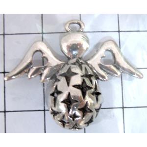 Hollow Tibetan Silver pendant, lead free and nickel free