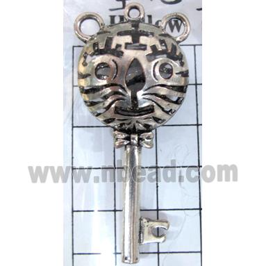 Tiger Charms, Tibetan Silver pendants, Non-Nickel