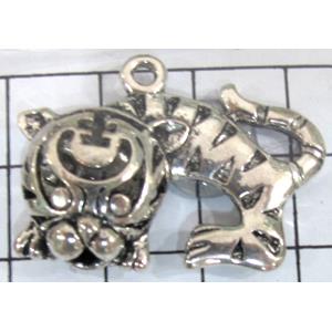 Hollow Tibetan Silver tiger pendant, lead free and nickel free