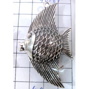 Hollow Tibetan Silver fish pendant, lead free and nickel free