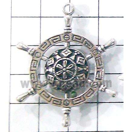 Hollow Tibetan Silver pendant, lead free and nickel free