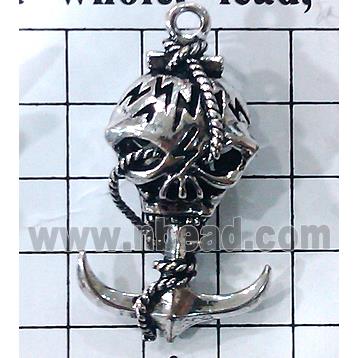 Hollow Tibetan Silver pendant, lead free and nickel free