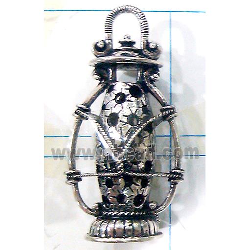 Hollow Tibetan Silver pendant, lead free and nickel free