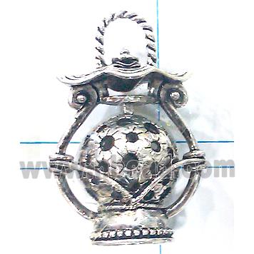 Hollow Tibetan Silver pendant, lead free and nickel free