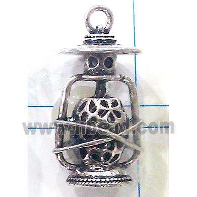 Hollow Tibetan Silver pendant, lead free and nickel free