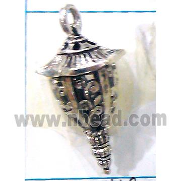 Hollow Tibetan Silver pendant, lead free and nickel free