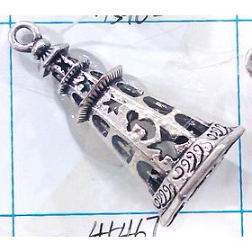 Hollow Tibetan Silver pendant, lead free and nickel free