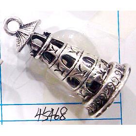 Hollow Tibetan Silver pendant, lead free and nickel free