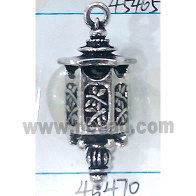 Hollow Tibetan Silver pendant, lead free and nickel free