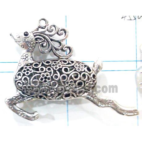 Hollow Tibetan Silver pendant, lead free and nickel free