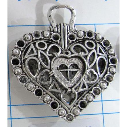 Hollow Tibetan Silver pendant, lead free and nickel free