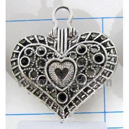 Hollow Tibetan Silver pendant, lead free and nickel free