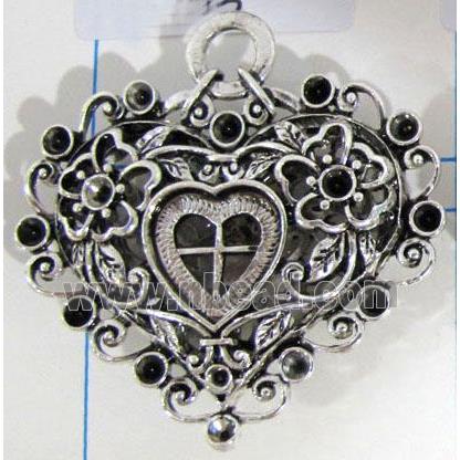 Hollow Tibetan Silver pendant, lead free and nickel free