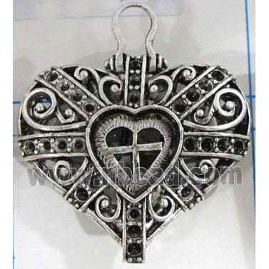 Hollow Tibetan Silver pendant, lead free and nickel free