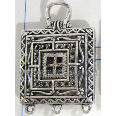 Hollow Tibetan Silver pendant, lead free and nickel free