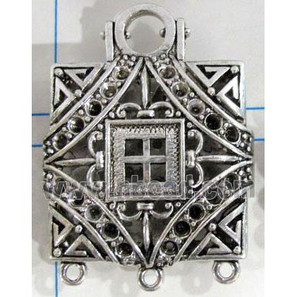 Hollow Tibetan Silver pendant, lead free and nickel free