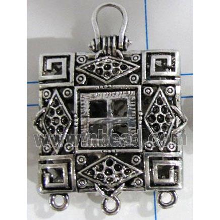 Hollow Tibetan Silver pendant, lead free and nickel free