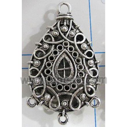 Hollow Tibetan Silver pendant, lead free and nickel free