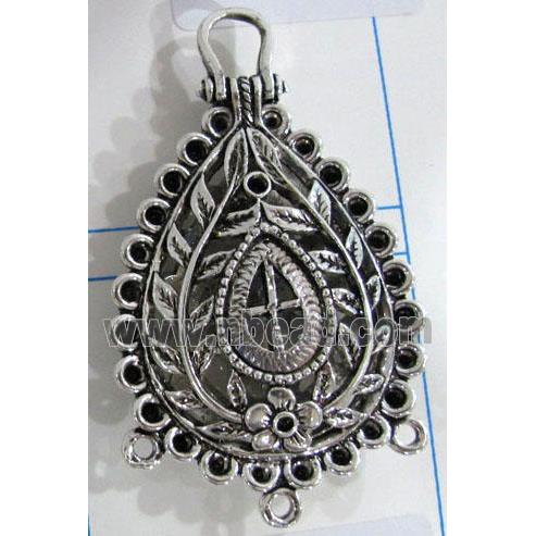 Hollow Tibetan Silver pendant, lead free and nickel free