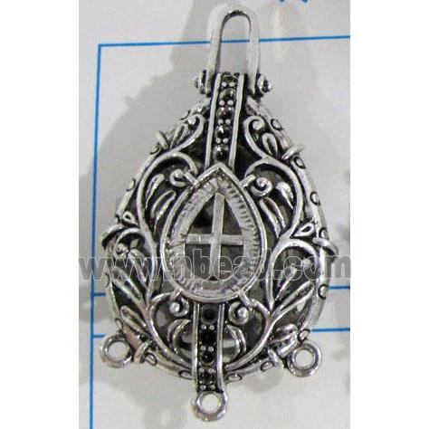 Hollow Tibetan Silver pendant, lead free and nickel free