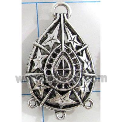 Hollow Tibetan Silver pendant, lead free and nickel free