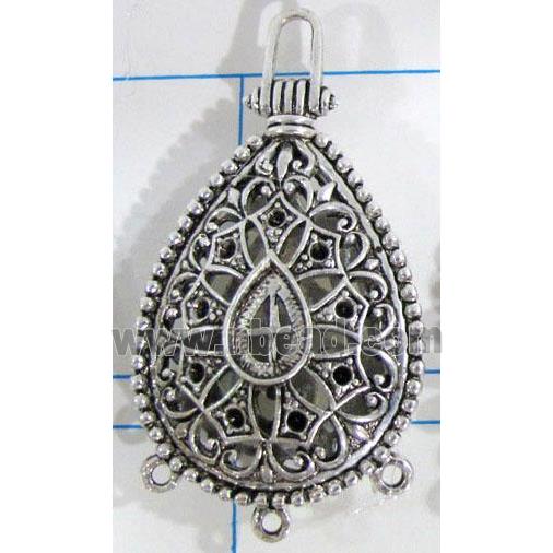 Hollow Tibetan Silver pendant, lead free and nickel free