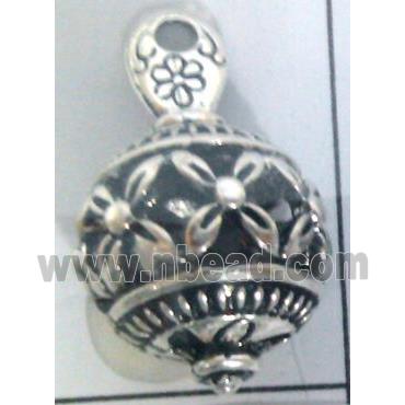 Tibetan Silver pendant, hollow, lead free and nickel free