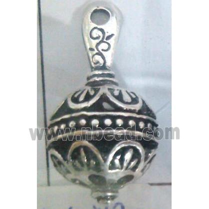 lead free and nickel free Tibetan Silver hollow pendant