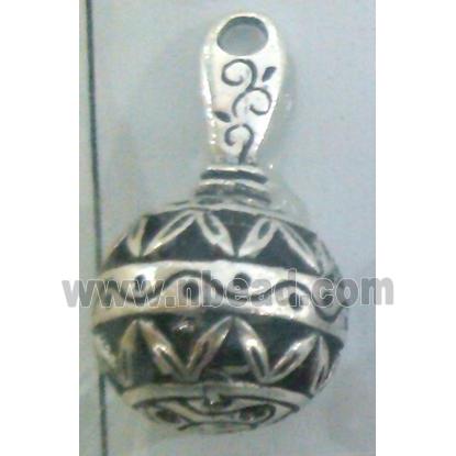 Tibetan Silver hollow pendant, lead free and nickel free