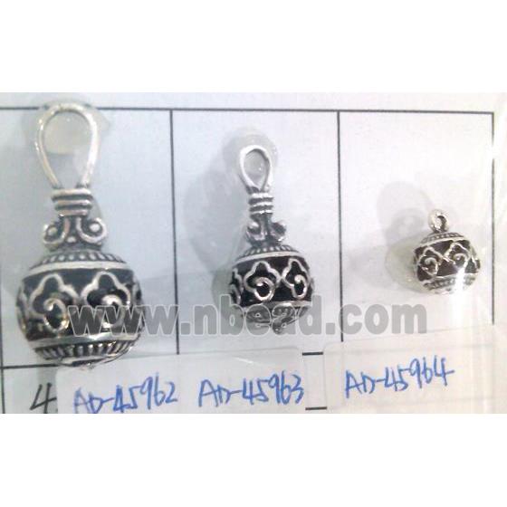 lead free and nickel free Tibetan Silver hollow pendant