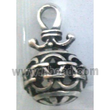 Tibetan Silver hollow pendant, lead free and nickel free