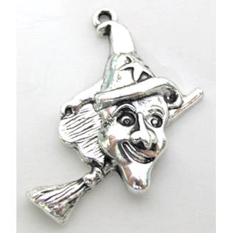 Tibetan Silver charm pendant, lead free and nickel free