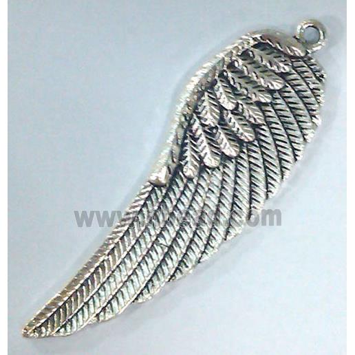 Tibetan Silver feather pendant, lead free and nickel free