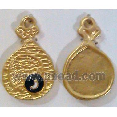 Tibetan Silver pendant, lead free and nickel free, duck-gold