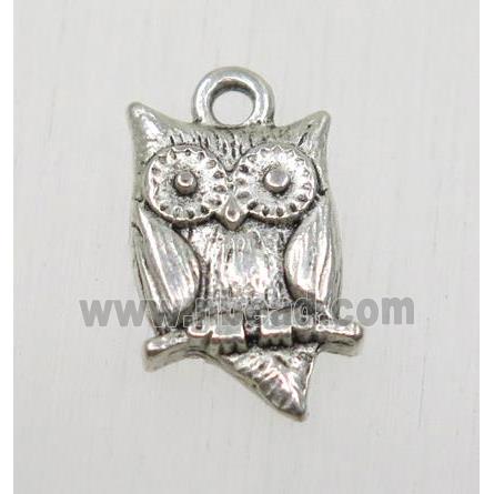 tibetan silver owl pendant, non-nickel