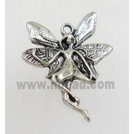 tibetan silver fairy pendant, non-nickel