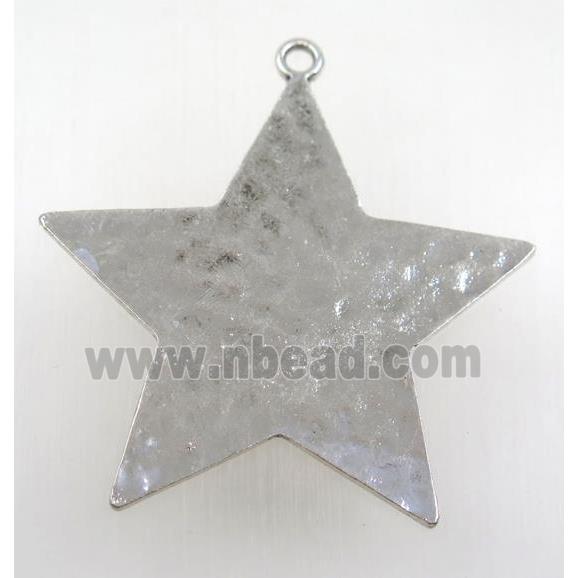 tibetan silver star pendant, non-nickel