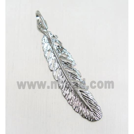 tibetan silver feather pendants, non-nickel