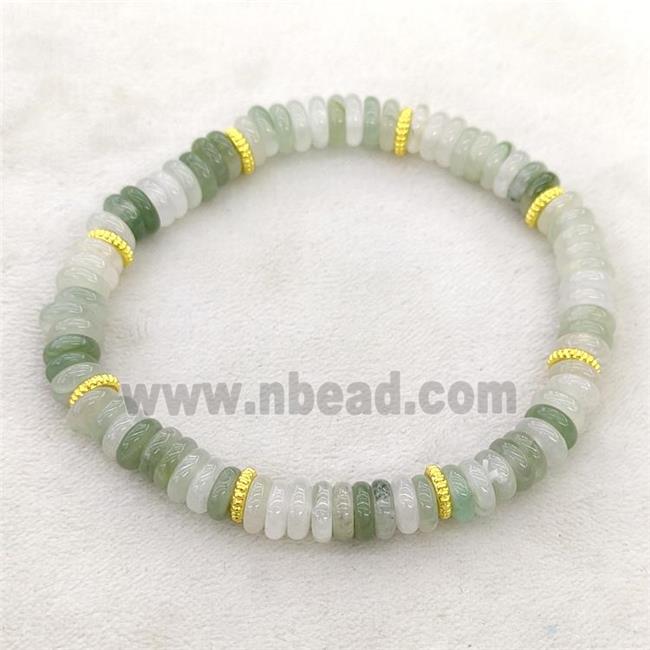 Natural Chinese Jadeite Bracelet Stretchy